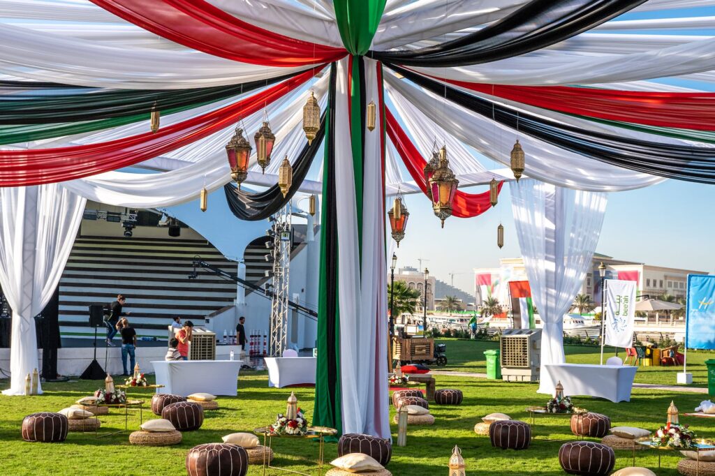 dining area under a tent